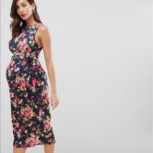 ASOS Knot front slinky MIDI Dress -size 14